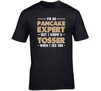 Hippowarehouse I'm No Pancake Expert But I Know A Tosser When I See One Unisex Short Sleeve t-Shirt (Specific Size Guide in Description) Black