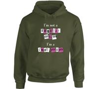Hippowarehouse I'm not a regular mum, i'm a cool mum unisex Hoodie hooded top Large adult Olive Green