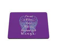 Hippowarehouse I'm not a widow... I'm a wife to a husband with wings printed mouse mat pad accessory black rubber base 240mm x 190mm x 60mm