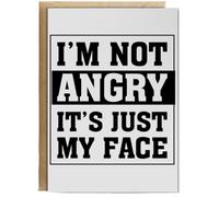 Hippowarehouse I'm not angry It's just my face Personalised Card A6 with envelope for him for her Funny Cards for Men and Women Blank inside option