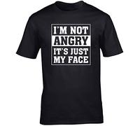 Hippowarehouse I'm not Angry It's just My face Unisex Short Sleeve t-Shirt (Specific Size Guide in Description) Black