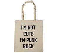 Hippowarehouse I'm not cute i'm punk rock Tote Shopping Gym Beach Bag 42cm x38cm, 10 litres