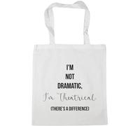 Hippowarehouse I'm not Dramatic, im theatrical. there's a difference Tote Shopping Gym Beach Bag 42cm x38cm, 10 litres