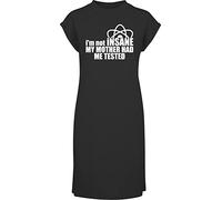 Hippowarehouse I'm not Insane My Mother had me Tested t-Shirt Dress Women's Adults Nightie Nightdress Black
