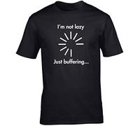 Hippowarehouse I'm not Lazy just Buffering Unisex Short Sleeve t-Shirt (Specific Size Guide in Description) Black