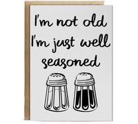 Hippowarehouse I'm Not Old I'm Just Well Seasoned - salt and pepper Birthday Card A5 Personalised with envelope for him for her Funny Cards for Men and Women Blank inside option