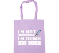Hippowarehouse I'm not procrastinating I'm doing side quests Tote Shopping Gym Beach Bag 42cm x38cm, 10 litres