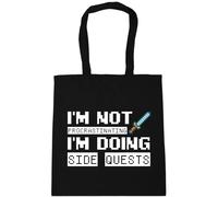 Hippowarehouse I'm not procrastinating I'm doing side quests Tote Shopping Gym Beach Bag 42cm x38cm, 10 litres