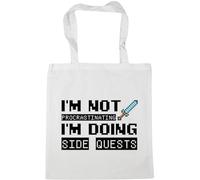 Hippowarehouse I'm not procrastinating I'm doing side quests Tote Shopping Gym Beach Bag 42cm x38cm, 10 litres