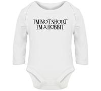 Hippowarehouse I'm Not Short I'm A Hobbit baby vest bodysuit (long sleeve) boys girls