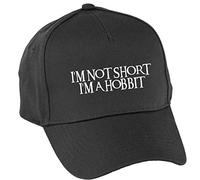Hippowarehouse I'm Not Short I'm A Hobbit Baseball Cap hat Premium Printed 5 Panel OneSize Adults Black