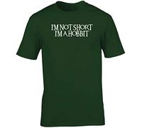 Hippowarehouse I'm not Short I'm a Hobbit Unisex Short Sleeve t-Shirt (Specific Size Guide in Description) Forest Green