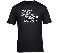Hippowarehouse Im not Short My Height is just Cute Unisex Short Sleeve t-Shirt (Specific Size Guide in Description) Black