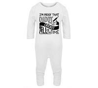 Hippowarehouse I'm Proof That Daddy Does Not Play Cricket All of The Time Baby Romper All in one Piece Unisex White
