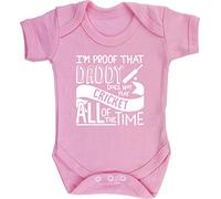Hippowarehouse I'm Proof That Daddy Does Not Play Cricket All Of The Time baby vest bodysuit (short sleeve) boys girls