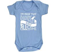 Hippowarehouse I'm Proof That Daddy Does Not Play Golf All of The Time Baby Vest Bodysuit (Short Sleeve) Boys Girls