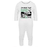 Hippowarehouse I'm Proof That Daddy Does Not Play Rugby All of The Time Baby Romper All in one Piece Unisex White