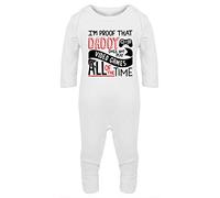 Hippowarehouse I'm Proof That Daddy Does Not Play Video Games All of the Time Baby Romper all in one piece unisex