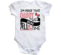 Hippowarehouse I'm Proof That Daddy Does Not Watch Racing All of the Time baby vest bodysuit (short sleeve) boys girls