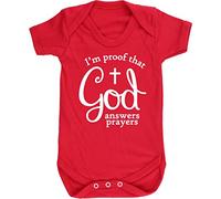 Hippowarehouse I'm Proof That God Answers Prayers baby vest bodysuit (short sleeve) boys girls