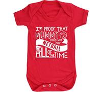 Hippowarehouse I'm Proof That Mummy Does Not Play Netball All of The Time Baby Vest Bodysuit (Short Sleeve) Boys Girls Red