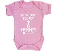 Hippowarehouse I'm so lucky I've got 2 mummys baby vest bodysuit (short sleeve) boys girls