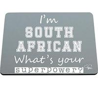Hippowarehouse I'm South African What's Your Superpower? printed mouse mat pad accessory black rubber base 240mm x 190mm x 60mm