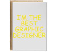 Hippowarehouse I'm the best graphic designer Birthday Card A5 Personalised with envelope for him for her Funny Cards for Men and Women Blank inside option