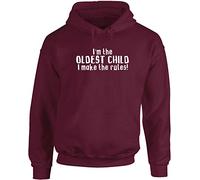 Hippowarehouse I'm The Oldest Child, I Make The Rules Unisex Hoodie Hooded top (Specific Size Guide in Description) Maroon