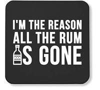 Hippowarehouse I'm the reason all the rum is gone printed coaster gloss finish durable backing 9cm x 9cm 2 pack