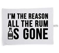 Hippowarehouse I'm the reason all the rum is gone Tea Towel Eco Printed Dish Cloth Kitchen accessory 50cmx70cm 100% Cotton