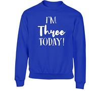 Hippowarehouse I'm Three today - 3rd Birthday kids children's unisex jumper sweatshirt pullover Royal