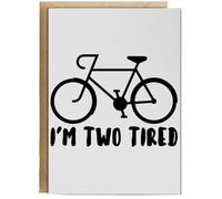Hippowarehouse I'm two tired Birthday Card A5 Personalised with envelope for him for her Funny Cards for Men and Women Blank inside option