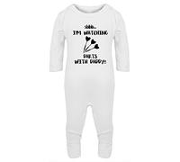 Hippowarehouse I'm Watching Darts with Daddy!! Baby Romper All in one Piece Unisex White