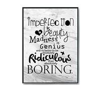 Hippowarehouse Imperfection is beauty, madness is genius and it's better to be absolutely ridiculous than absolutely boring Printed Poster A3 Wall Art Design Classroom Room Gym Office DÃƒ©cor