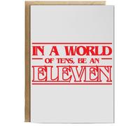 Hippowarehouse In A World Of Tens, Be An Eleven Birthday Card A5 Personalised with envelope for him for her Funny Cards for Men and Women Blank inside option