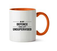 Hippowarehouse in My Defence i was Left Unsupervised Printed Mug Various Colour Options Ceramic Cup Kitchenware 11oz