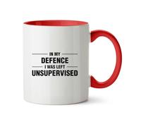 Hippowarehouse in My Defence i was Left Unsupervised Printed Mug Various Colour Options Ceramic Cup Kitchenware 11oz