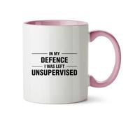 Hippowarehouse in My Defence i was Left Unsupervised Printed Mug Various Colour Options Ceramic Cup Kitchenware 11oz