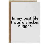 Hippowarehouse In my past life i was a chicken nugget Birthday Card A5 Personalised with envelope for him for her Funny Cards for Men and Women Blank inside option