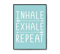 Hippowarehouse Inhale Exhale Repeat Printed Poster A4 Wall Art Design Classroom Room Gym Office DÃƒ©cor