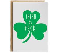 Hippowarehouse Irish as feck Birthday Card A5 Personalised with envelope for him for her Funny Cards for Men and Women Blank inside option