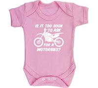 Hippowarehouse Is it too soon to ask for a motorbike? baby vest bodysuit (short sleeve) boys girls