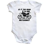 Hippowarehouse is it Too Soon to Ask for a Motorbike? Baby Vest Bodysuit (Short Sleeve) Boys Girls White