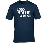 Hippowarehouse is My Bike ok? Printed Upside Down Unisex Short Sleeve t-Shirt (Specific Size Guide in Description) Navy Blue