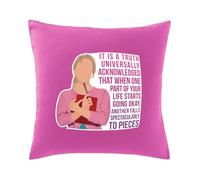 Hippowarehouse It is a truth universally acknowledged another falls spectacularly to pieces Printed bedroom accessory cushion cover case 41x41cm