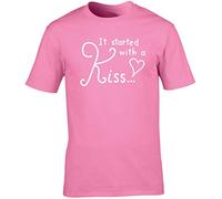 Hippowarehouse It Started with a Kiss Unisex Short Sleeve t-Shirt (Specific Size Guide in Description) Pink