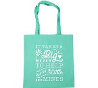 Hippowarehouse It Takes A Big Heart To Shape Little Minds Tote Shopping Gym Beach Bag 42cm x38cm, 10 litres