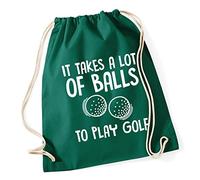 Hippowarehouse It Takes a Lot of Balls to Play Golf Drawstring Cotton School Gym Bag 37cm x 46cm, 12 litres