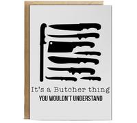 Hippowarehouse It's A Butcher Thing, You Wouldn't Understand Knife Selection Personalised Card A6 with envelope for him for her Funny Cards for Men and Women Blank inside option